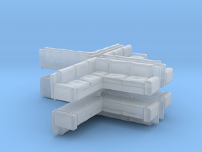 Modern Corner Sofa (x6) 1/200 in Clear Ultra Fine Detail Plastic