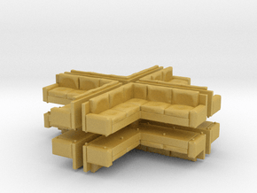 Modern Corner Sofa (x8) 1/220 in Tan Fine Detail Plastic