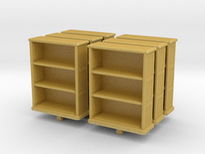 Wooden Bookcase (x6) 1/100 in Tan Fine Detail Plastic