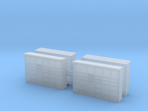 Parcel Locker (x4) 1/160 in Clear Ultra Fine Detail Plastic