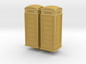 UK Phone Booth (x2) 1/100 in Tan Fine Detail Plastic