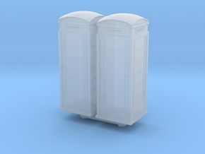 UK Phone Booth (x2) 1/100 in Clear Ultra Fine Detail Plastic