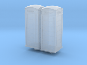 UK Phone Booth (x2) 1/120 in Clear Ultra Fine Detail Plastic