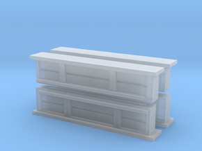 Bar Counter (straight) (x4) 1/200 in Clear Ultra Fine Detail Plastic