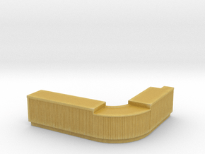 Curved Bar Counter 1/100 in Tan Fine Detail Plastic