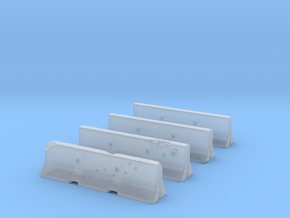 Jersey Barriers Set 4 pieces - undamaged, 28mm sca in Clear Ultra Fine Detail Plastic