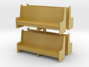 Vintage Wooden Bench (x4) 1/144 in Tan Fine Detail Plastic