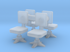 Office chair (x4) 1/64 in Clear Ultra Fine Detail Plastic