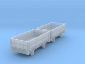 o-re-148fs-eskdale-2-plank-wagons in Clear Ultra Fine Detail Plastic