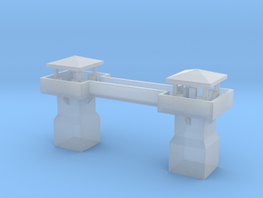 Guardhouses with a walkway in Clear Ultra Fine Detail Plastic