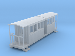 o-148fs-redlake-tramway-coach-3-4 in Clear Ultra Fine Detail Plastic
