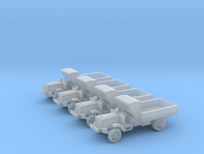 6mm WW1 light trucks (4) in Clear Ultra Fine Detail Plastic