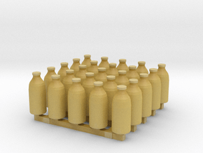 Milk bottles x25 for 28mm-32mm miniature in Tan Fine Detail Plastic
