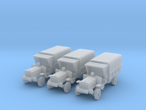 1/200 WW1 light trucks (3) in Clear Ultra Fine Detail Plastic