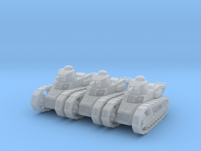 1/200 Renault FT tanks (3) in Clear Ultra Fine Detail Plastic