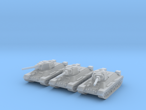 1/220 T-34 tanks (3) in Clear Ultra Fine Detail Plastic