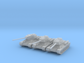 1/160 T-34-85 tank (3) in Clear Ultra Fine Detail Plastic