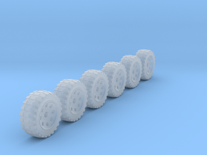 25mm diameter wheels for vehicle models x6 in Clear Ultra Fine Detail Plastic