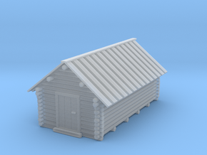 1/100 small wooden barn in Clear Ultra Fine Detail Plastic