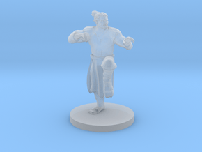 Half Orc Male Monk in Clear Ultra Fine Detail Plastic