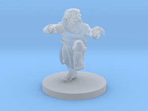 Dwarf Monk with Glorious Hair in Clear Ultra Fine Detail Plastic