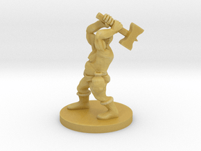 Dwarf Barbarian with Warhammer in Tan Fine Detail Plastic