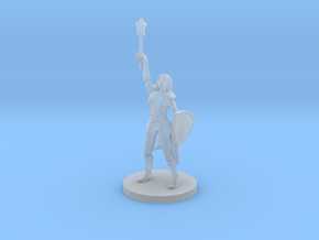 Female Elf Cleric with Mace in Clear Ultra Fine Detail Plastic