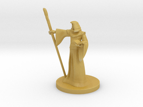 Human Wizard with Staff in Tan Fine Detail Plastic