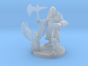 Half Orc Knight with Flying Kitty in Clear Ultra Fine Detail Plastic