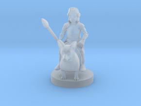 Halfling Cavalier with Corgi in Clear Ultra Fine Detail Plastic