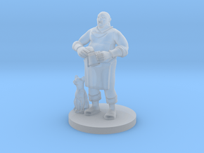 Half Orc BarKeep with Bar Cat in Clear Ultra Fine Detail Plastic