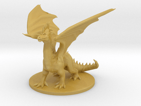 Young Green Dragon - Pose 2 in Tan Fine Detail Plastic