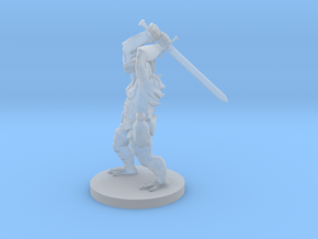 Dragonborn Barbarian with Sword in Clear Ultra Fine Detail Plastic