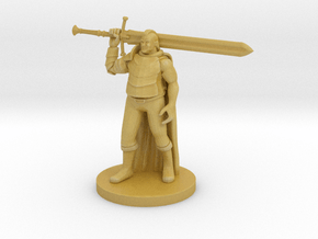 Fluffy Paladin with a big Sword in Tan Fine Detail Plastic