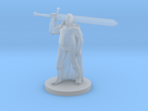 Fluffy Paladin with a big Sword in Clear Ultra Fine Detail Plastic
