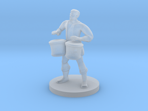 Male Human Bard with Bongos in Clear Ultra Fine Detail Plastic