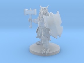 Dragonborn Paladin with Hammer in Clear Ultra Fine Detail Plastic