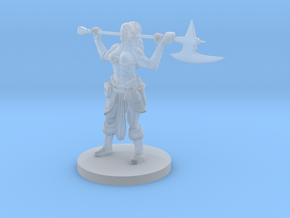 Half Orc Female Barbarian in Clear Ultra Fine Detail Plastic