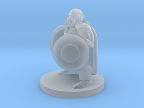 Dwarf Fighter with Two Shields in Clear Ultra Fine Detail Plastic