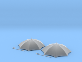 1/18 scale rain umbrellas x 2 in Clear Ultra Fine Detail Plastic
