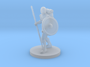 Cleric with Staff of Healing and Shield in Clear Ultra Fine Detail Plastic