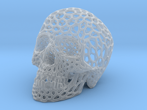 Human skull skeleton perforated sculpture in Clear Ultra Fine Detail Plastic
