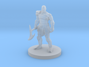 Human Male Barbarian 3 in Clear Ultra Fine Detail Plastic