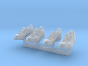 1/35 scale sneaker shoes B x 2 pairs in Clear Ultra Fine Detail Plastic