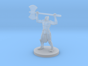 Half Orc Barbarian WITH A PONYTAIL raging in Clear Ultra Fine Detail Plastic