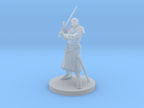 Human Fighter Swinging Sword in Clear Ultra Fine Detail Plastic