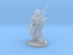 Dragonborn Male Bard with Bagpipes in Clear Ultra Fine Detail Plastic