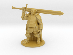 Ogre in Plate Armor with Sword in Tan Fine Detail Plastic