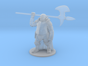Ogre in Plate Armor with  Halberd in Clear Ultra Fine Detail Plastic