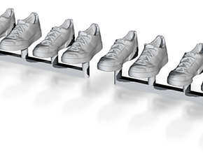 1/35 scale sneaker shoes B x 4 pairs in Clear Ultra Fine Detail Plastic